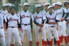 試合前、岡崎工科の選手たち